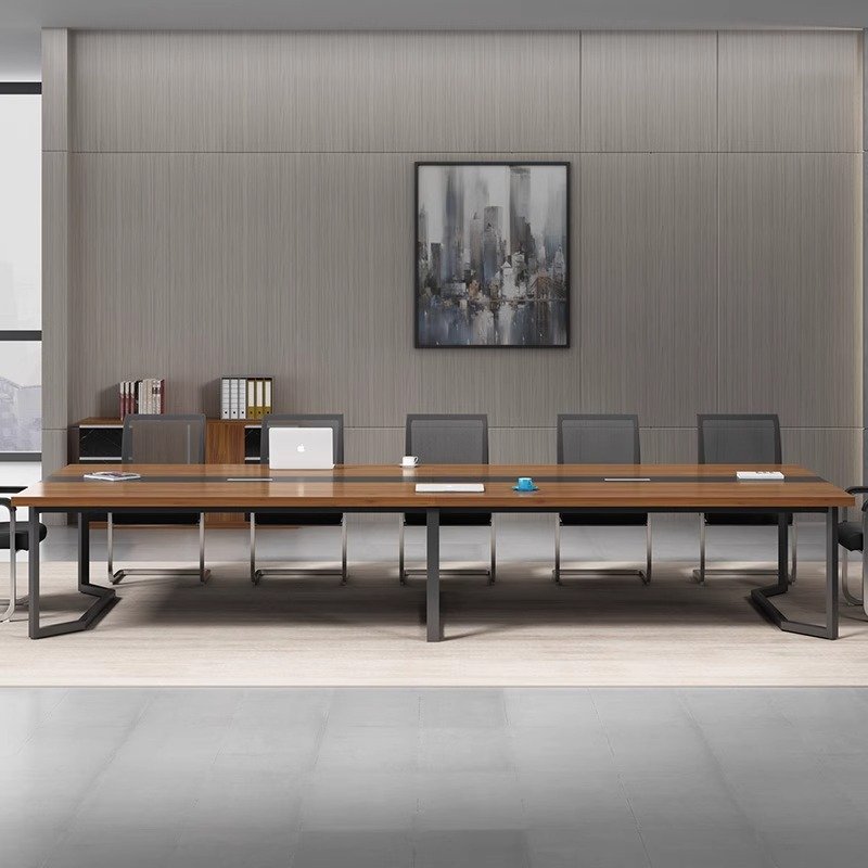 Cheap Price Steel And Wood New Rectangular Desk Conference Table Long Simple Table