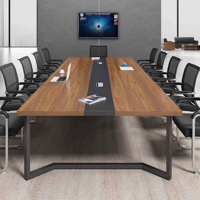 Cheap Price Steel And Wood New Rectangular Desk Conference Table Long Simple Table