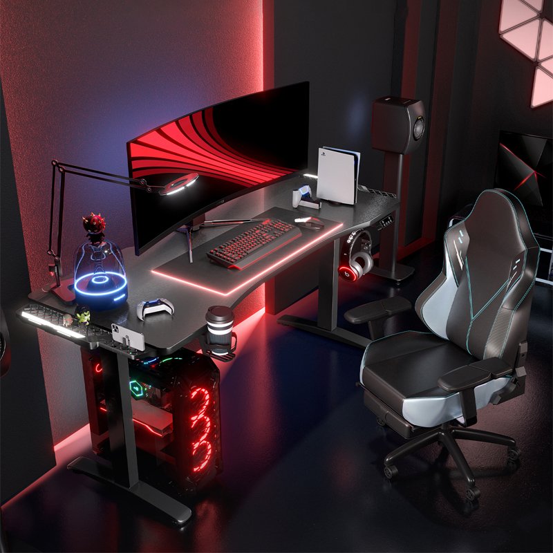 Gaming Table Computer Desk Racing Style Office Table Gamer Pc Workstation Gaming Desk with CPU Stand