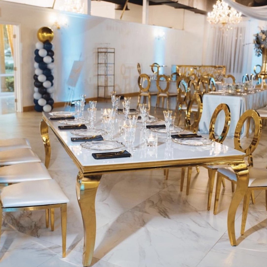Modern Stainless Steel Hotel Furniture Dining Table For Wedding Events Suppliers