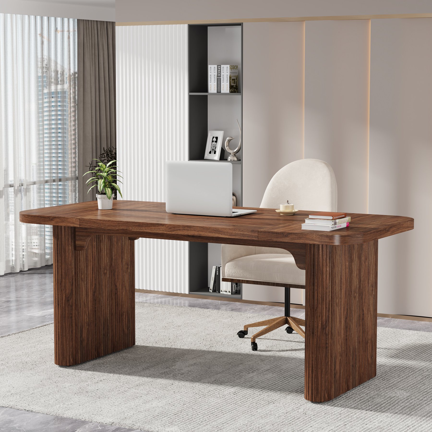 Tribesigns Kitchen Japanese Dining Table Rectangular Wood Kitchen Table Mid-century Modern Small Apartment Dining Table