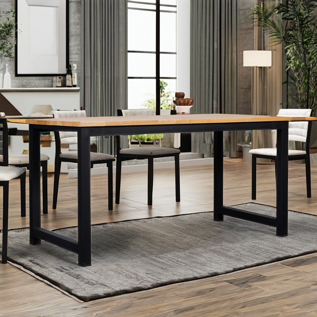 Best New Simple dining table With Solid Wood lift tables and metal crafts Legs outdoor tables dining room sets For living room