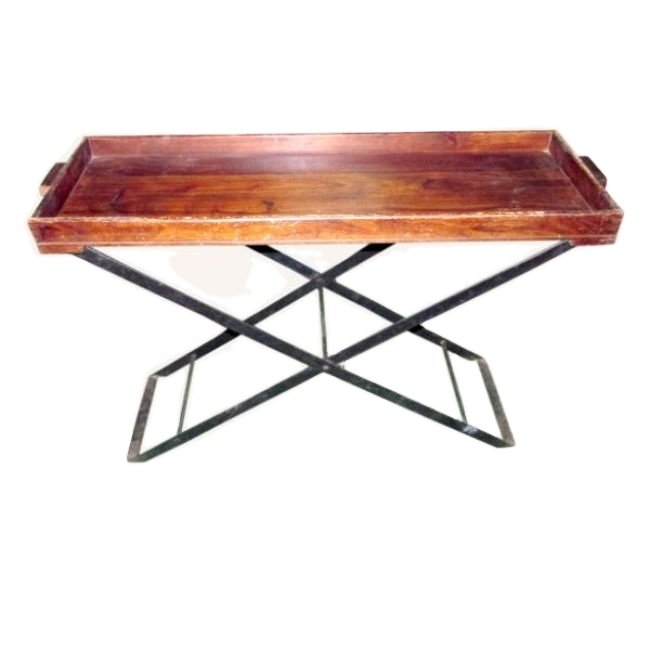 Industrial & Vintage Solid Wood Desk Antique Design Folding Room Service Tray Table for Home Furnishing Hall Apartment Bedroom