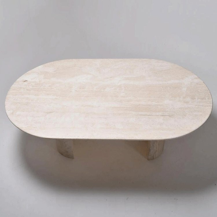 Custom Marble Dining Table Round Pedestal Luxury Modern Travertine Marble Dinner Table