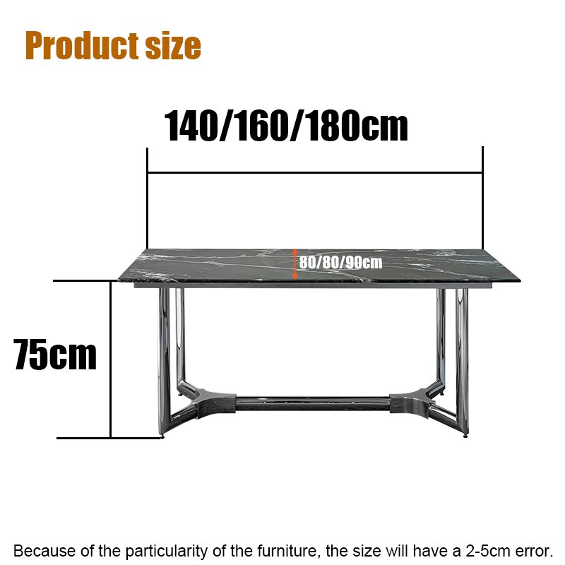 SUKE 2024 New Rectangular Marble Top And Metal Leg Cheap dinning furniture restaurant modern 6 chairs dining table set