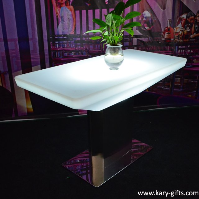 High end led outdoor lighted dining table and chair