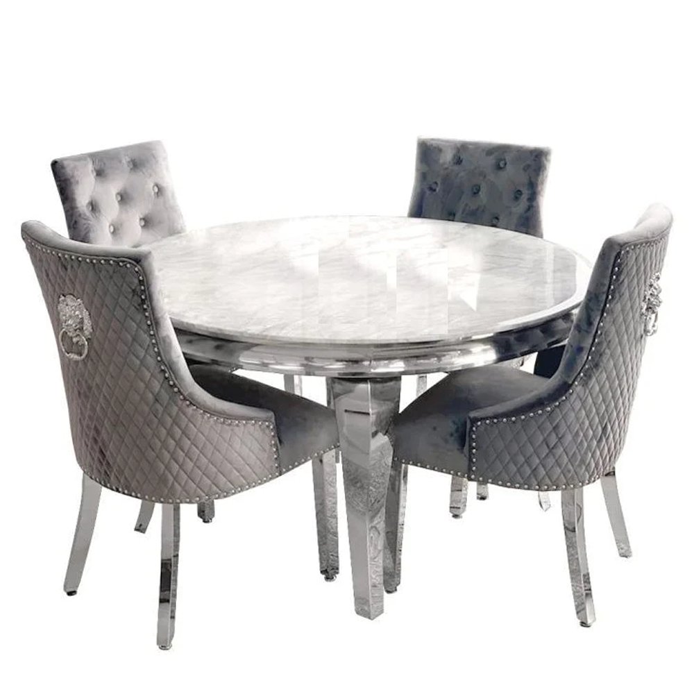 Luxury shop furniture cheap modern dining table set 4 chairs marble dining table round dining table