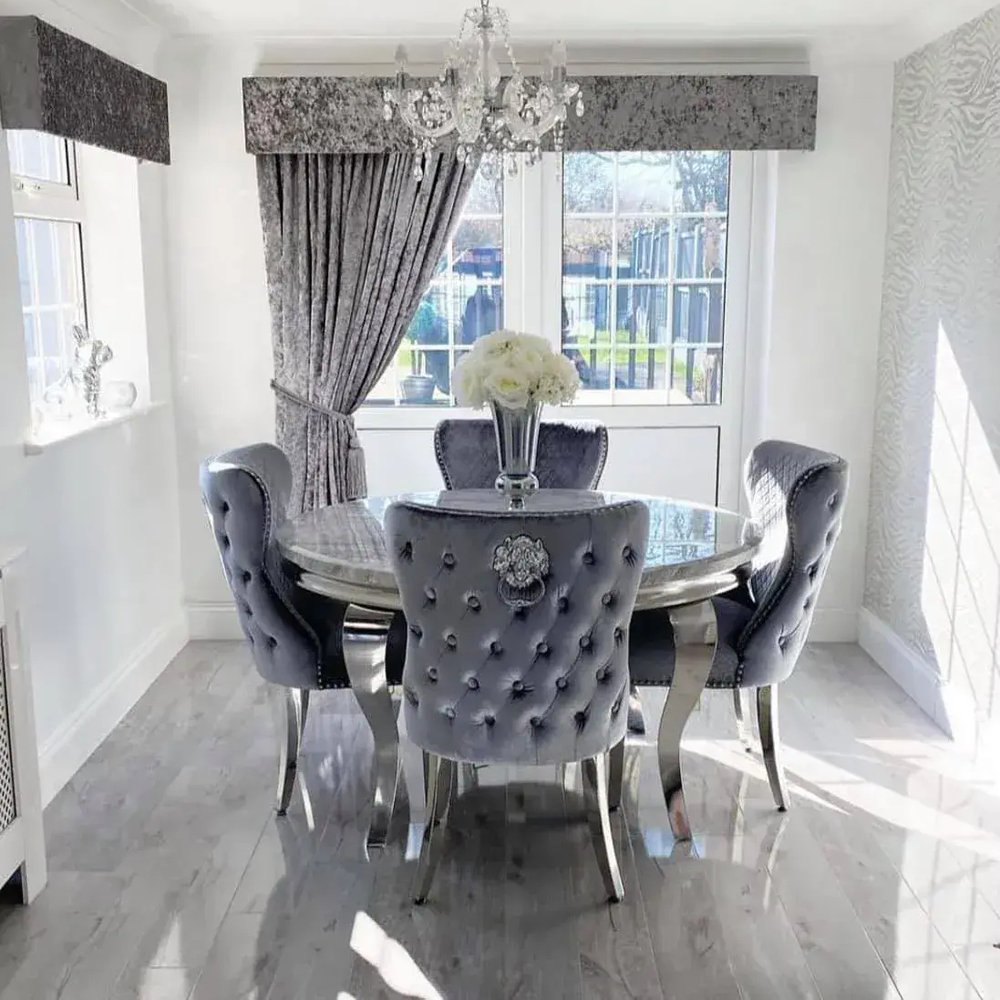 Luxury shop furniture cheap modern dining table set 4 chairs marble dining table round dining table