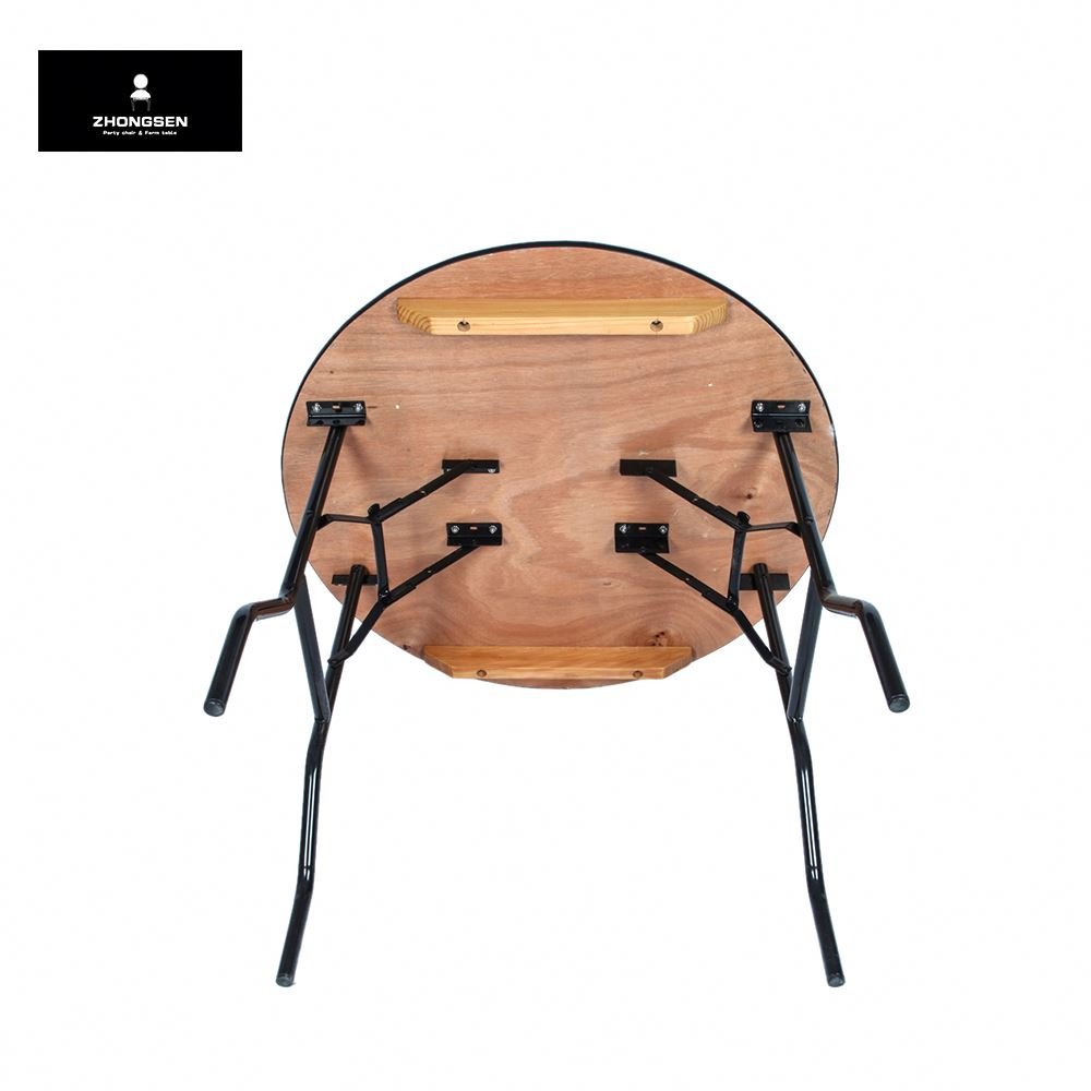 High Quality Best Sale Wooden Extension Modern Elm Oak Beech Plywood Banquet Folding Round Dining Table
