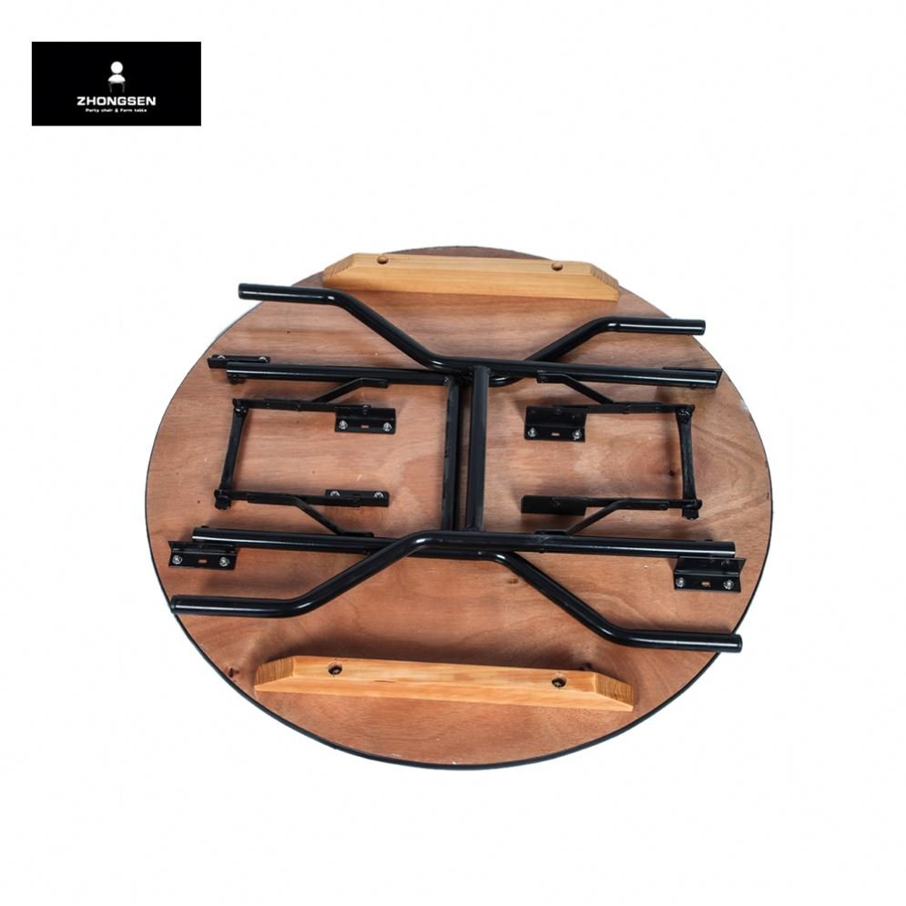 High Quality Best Sale Wooden Extension Modern Elm Oak Beech Plywood Banquet Folding Round Dining Table