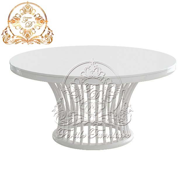 Modern Luxury Hollow Design Mdf Top Glass Gold Stainless Steel Events Party Round Dining Table Set 6 Seater