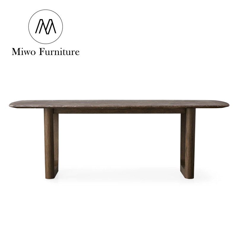 Modern wooden table and chair set Nordic Wooden 8 10 seat restaurant Natural marble table top Oak luxury dining table