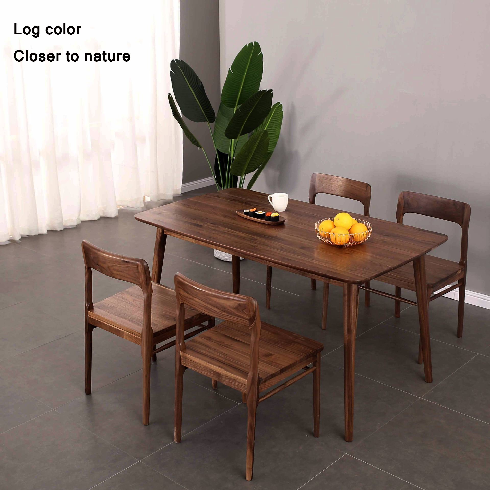 Wholesale Custom Solid Wood Black Walnut High Quality Simple Dining Coffee Table Desk Only for Dining Room Hotel Apartment