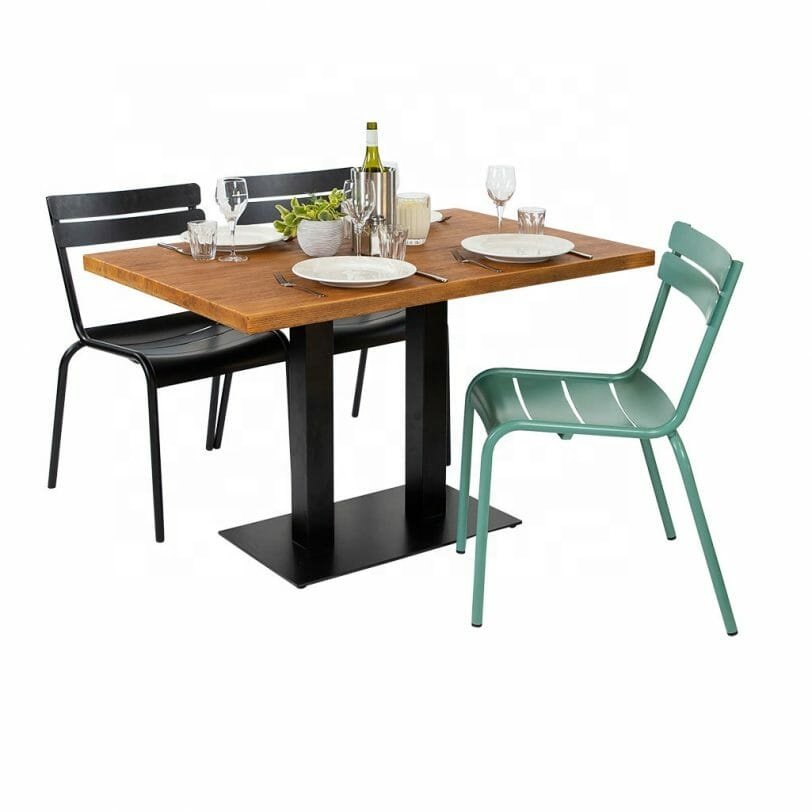 Best quality multi person hotel dining table set rectangle dining table with rotating plate for weddings and banquets