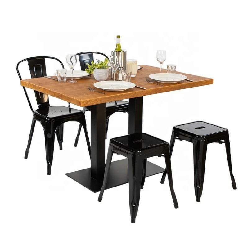 Best quality multi person hotel dining table set rectangle dining table with rotating plate for weddings and banquets