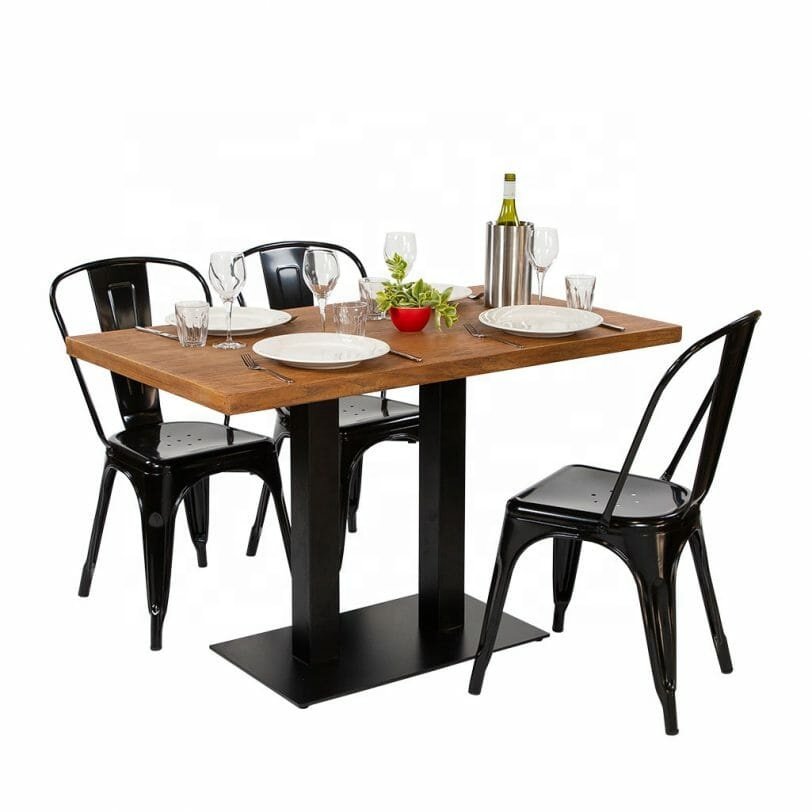 Best quality multi person hotel dining table set rectangle dining table with rotating plate for weddings and banquets