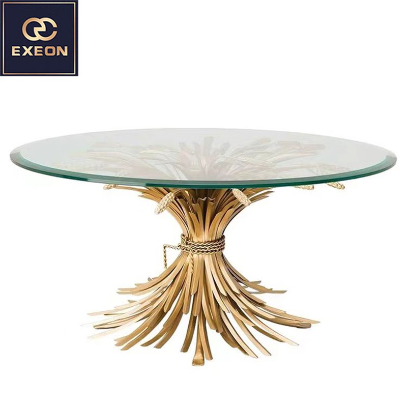 Nordic luxury Furniture Design Tempered Glass Dining Table Modern Villa Stainless Steel Designer Dining Table
