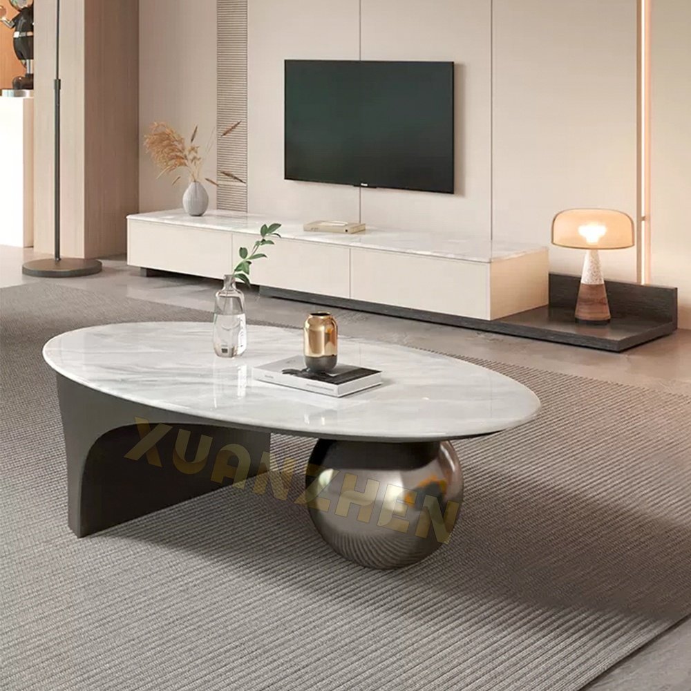 living room furniture china tea set steel marble slab table hotel leisure modern coffee table luxury coffee table