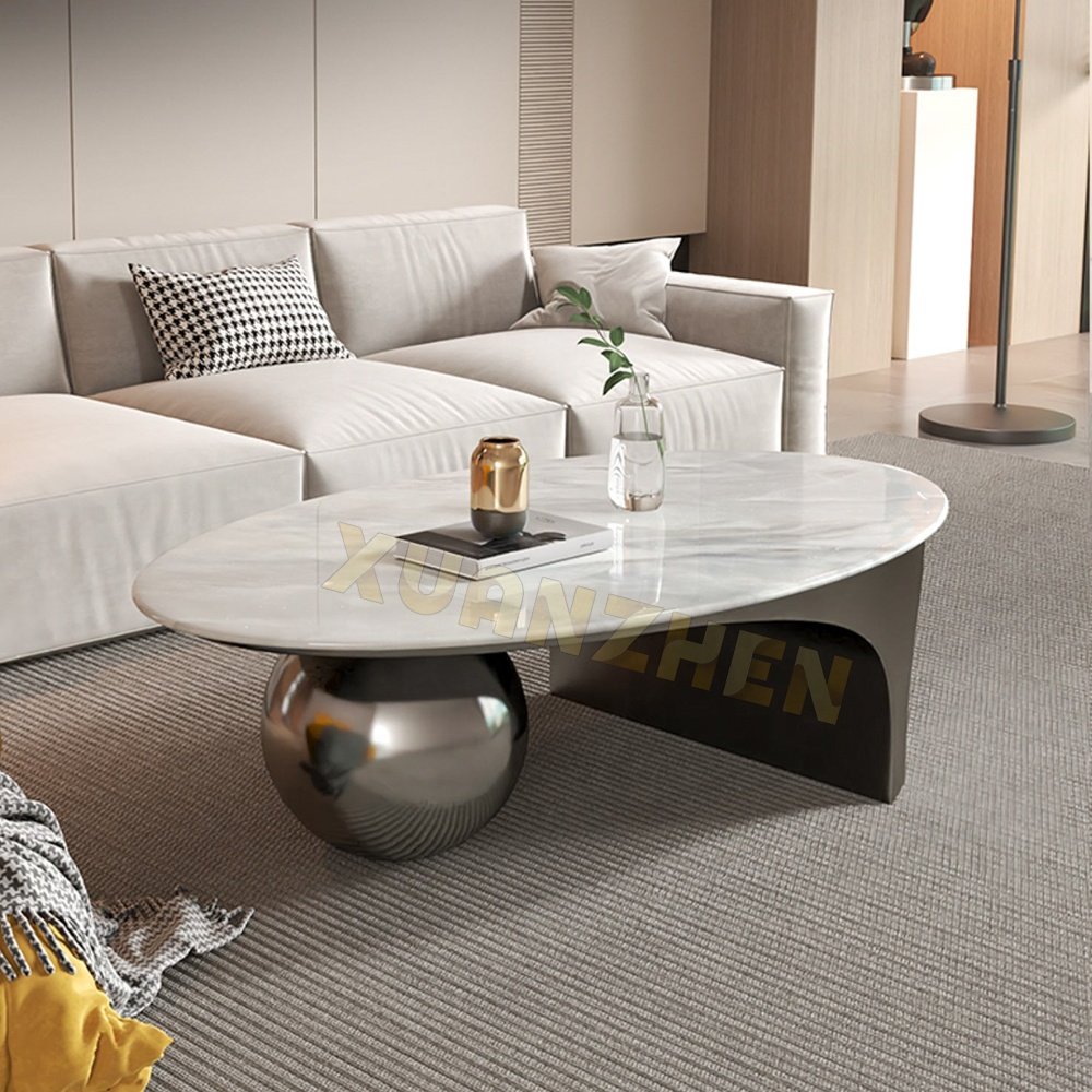 living room furniture china tea set steel marble slab table hotel leisure modern coffee table luxury coffee table
