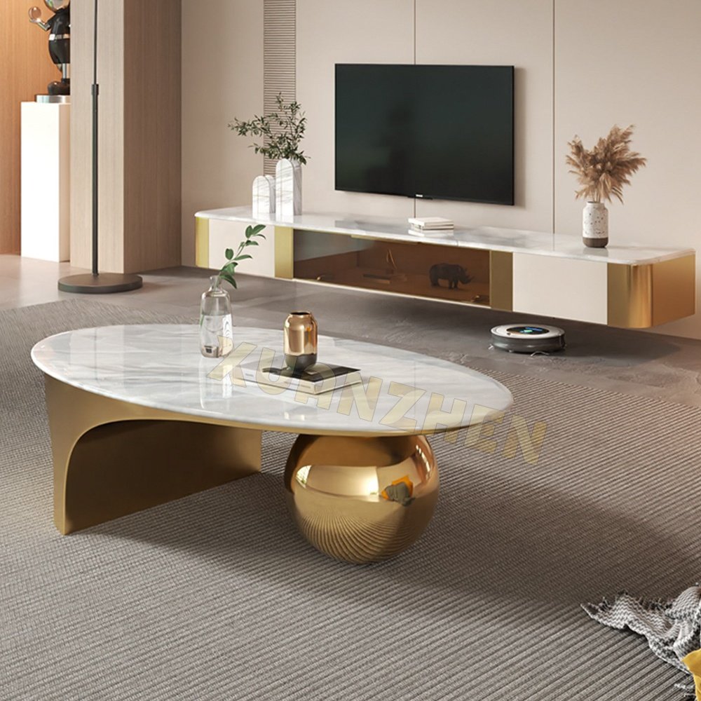 living room furniture china tea set steel marble slab table hotel leisure modern coffee table luxury coffee table