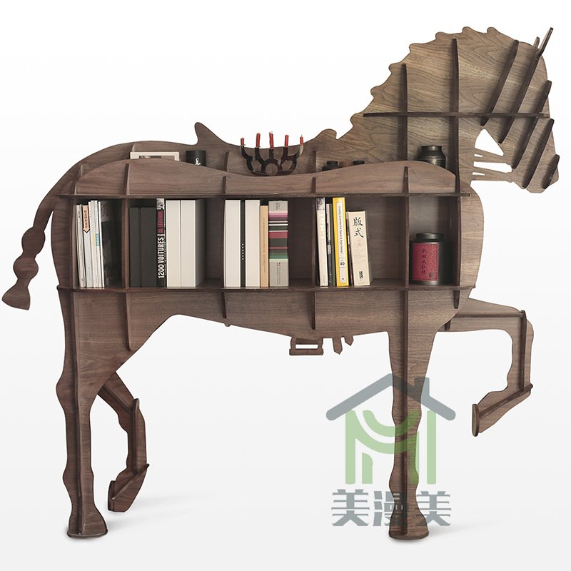Chiquitos Art craft wooden creative animal shaped wooden tea table horse bookshelf