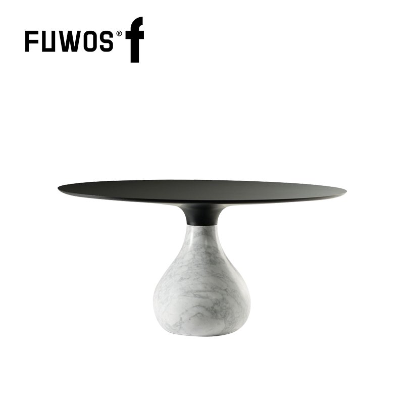FUWOS dining table high-grade natural marble table home villa restaurant light luxury designer water drop round dining table