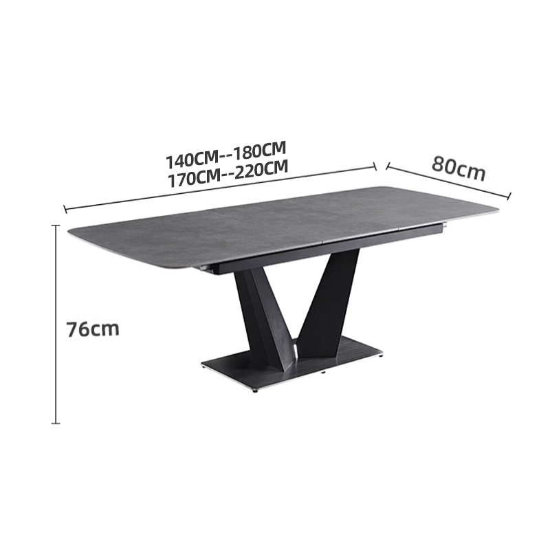 Guangdong Furniture Factory Stone Dining Table Set 6 Seater Extendable Dining Table Set 6 Chairs Oka Luxury Furniture Concrete