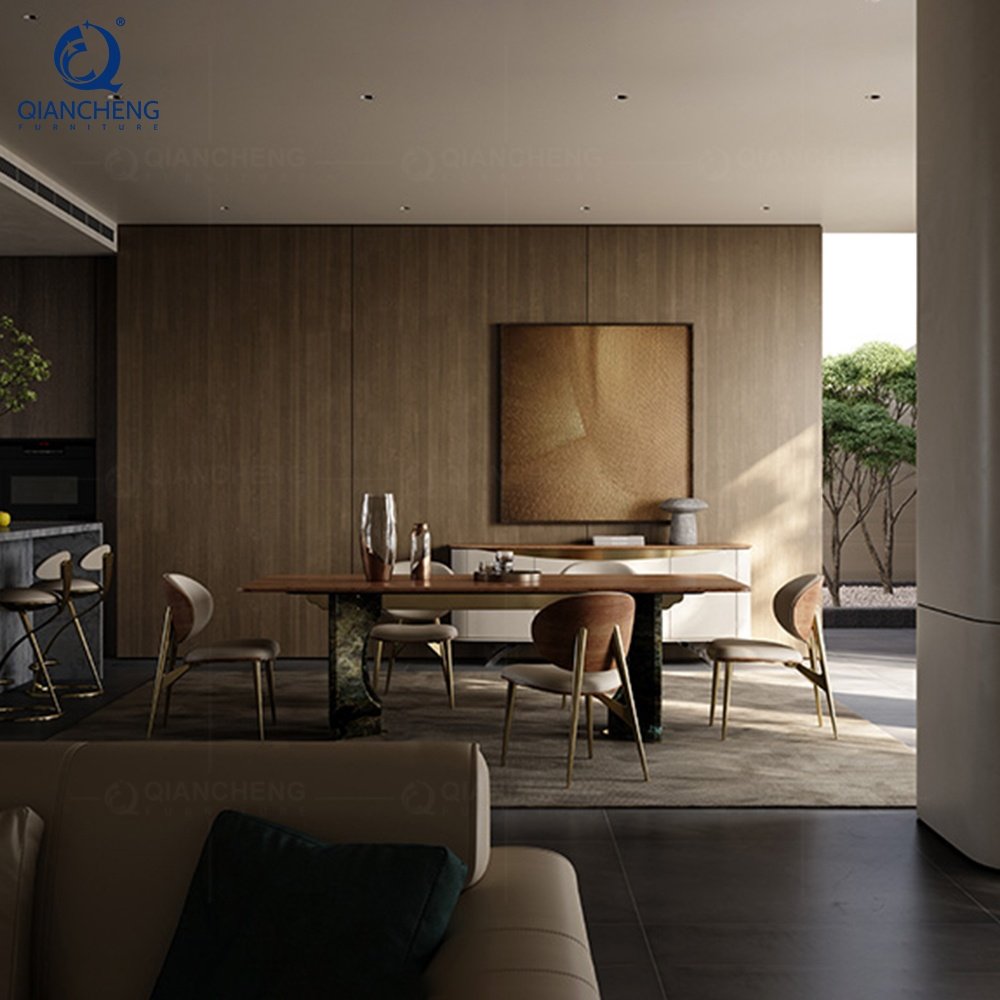 Buy furniture direct china luxury classic dinning table ser iron base wood top dinning table