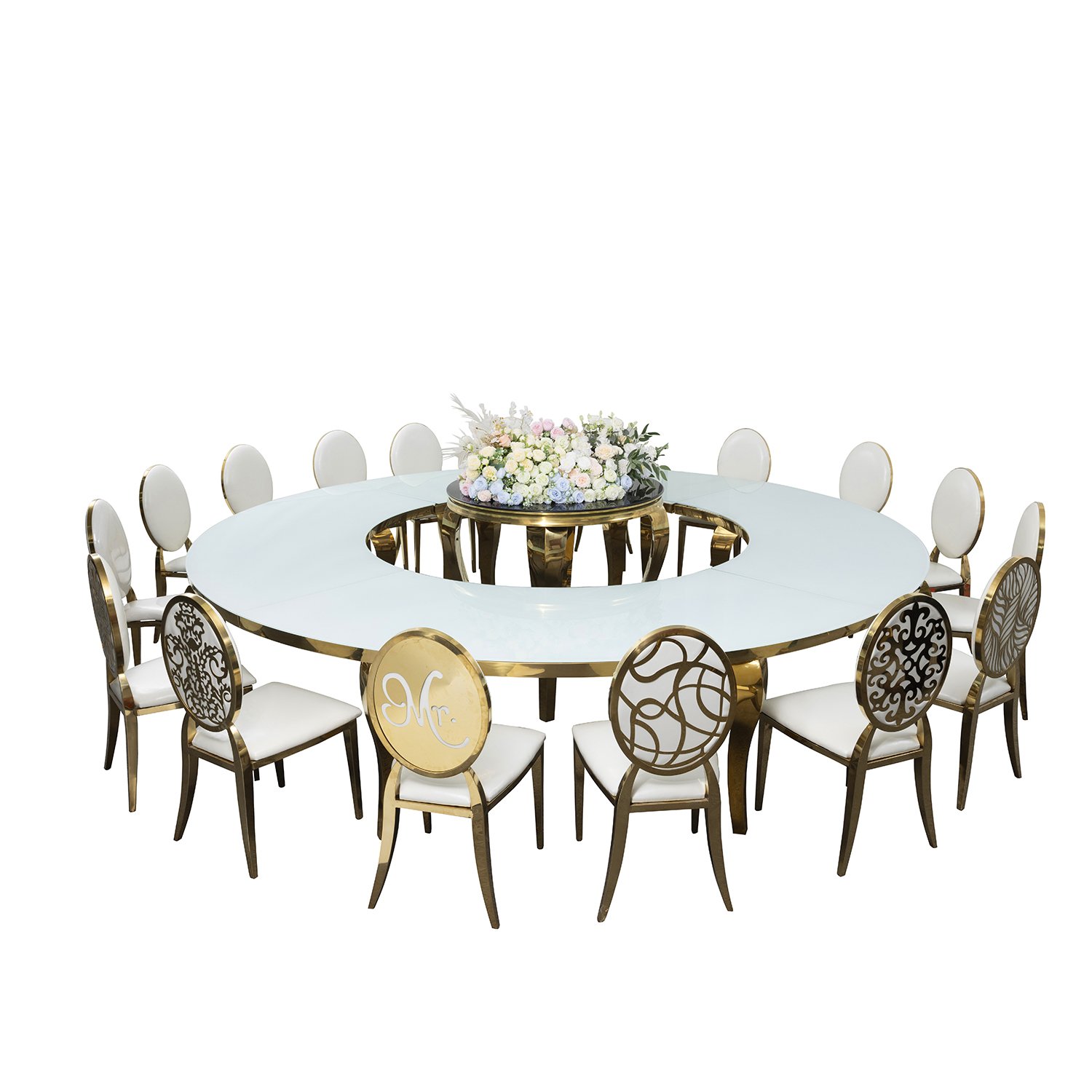 Wholesale Luxury Designs Hotel Banquet Event Wedding Round Table Stainless Steel Wedding Dining Tables
