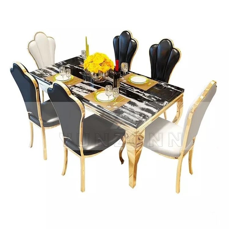Modern Classic Tempered Glass Top Dining Table Durable Stainless Steel Frame Cost-Effective Home Living Room Outdoor Hotel Use