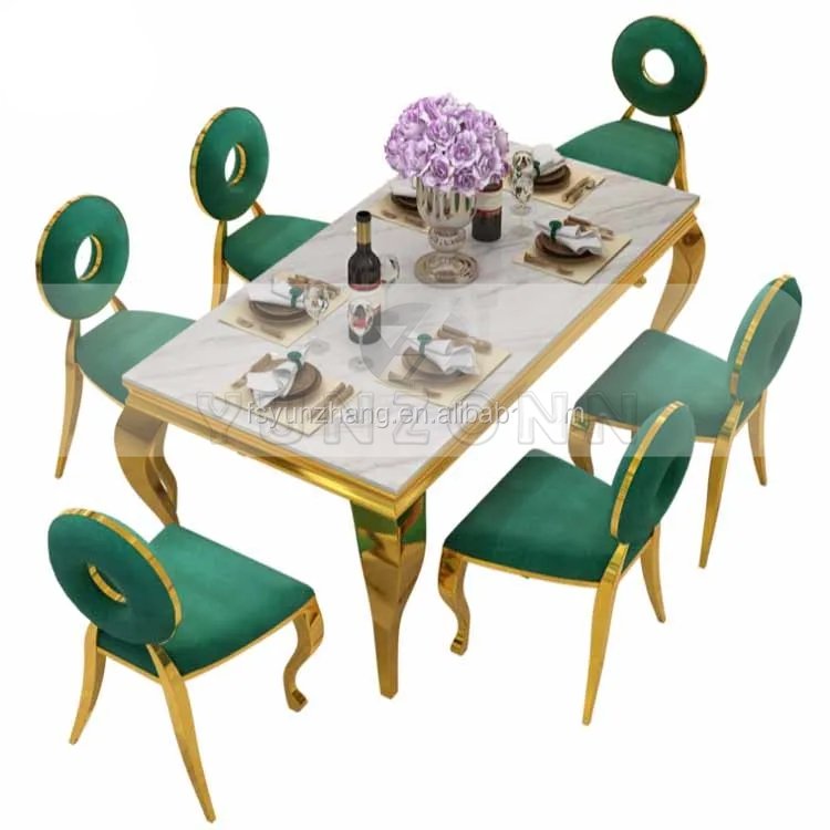 Modern Classic Tempered Glass Top Dining Table Durable Stainless Steel Frame Cost-Effective Home Living Room Outdoor Hotel Use