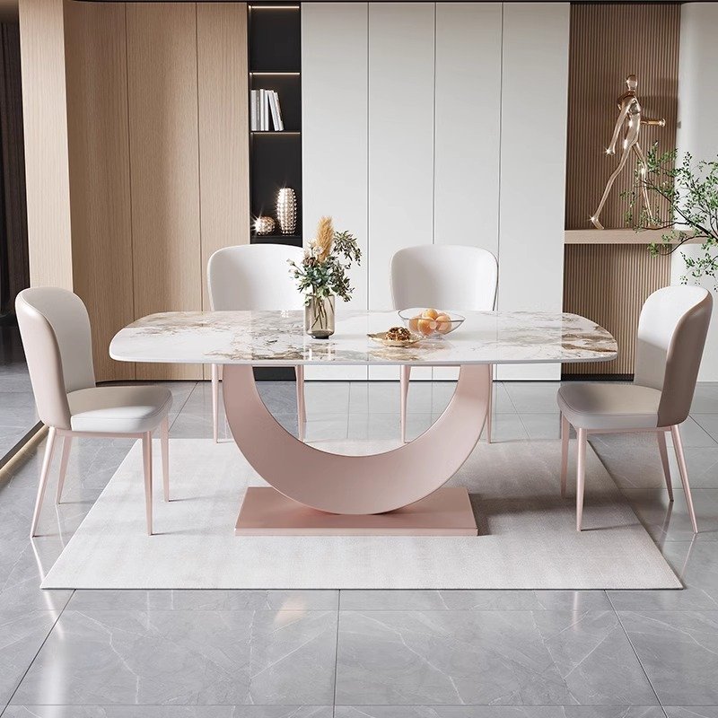 CZ-06 Rock table light luxury household small dining table and chair combination table bright rectangular