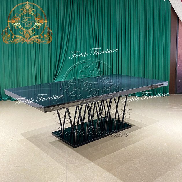 Elegant Design Style Gold Centerpieces Foshan Mid Century Modern Dining Table Modern Luxury