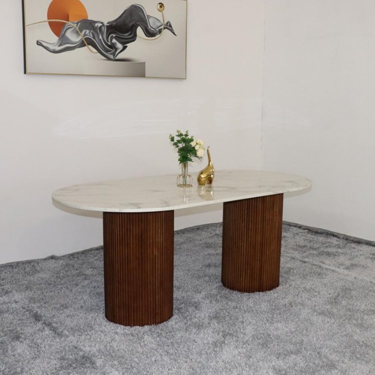 High Quality Modern Vintage Oval Solid Wood Dining Table Kitchen Furniture Restaurant dining Room Furniture