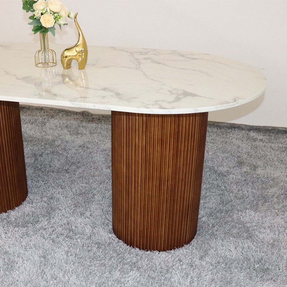 High Quality Modern Vintage Oval Solid Wood Dining Table Kitchen Furniture Restaurant dining Room Furniture