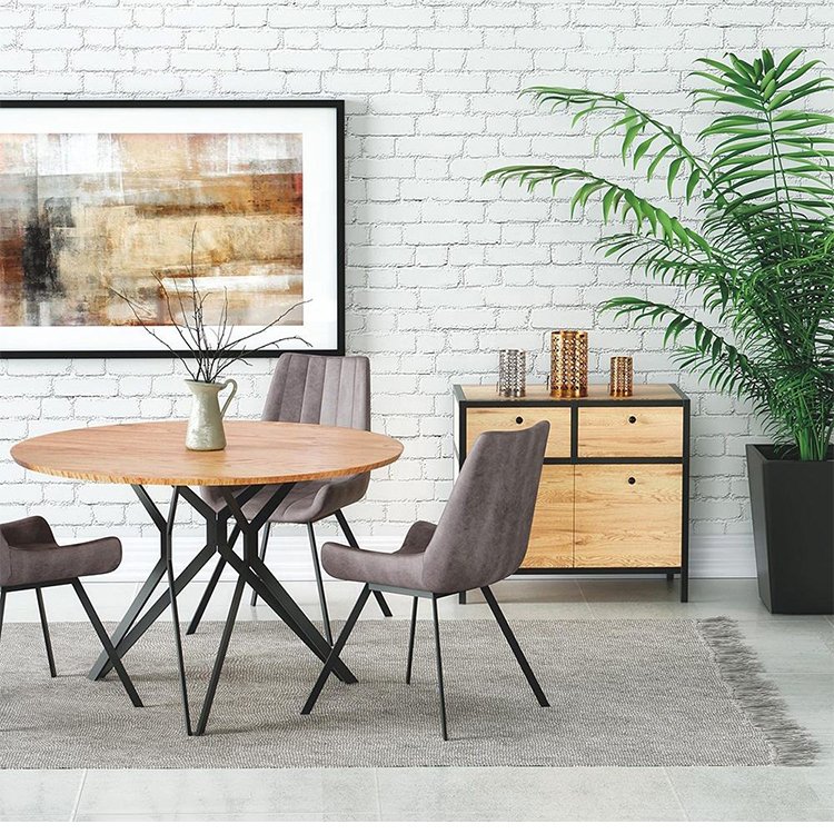 living room italian furniture modern european style nordic wooden oak round wood dining table