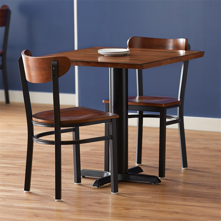 Indoor dining wooden diners american restaurant 2 chairs one table