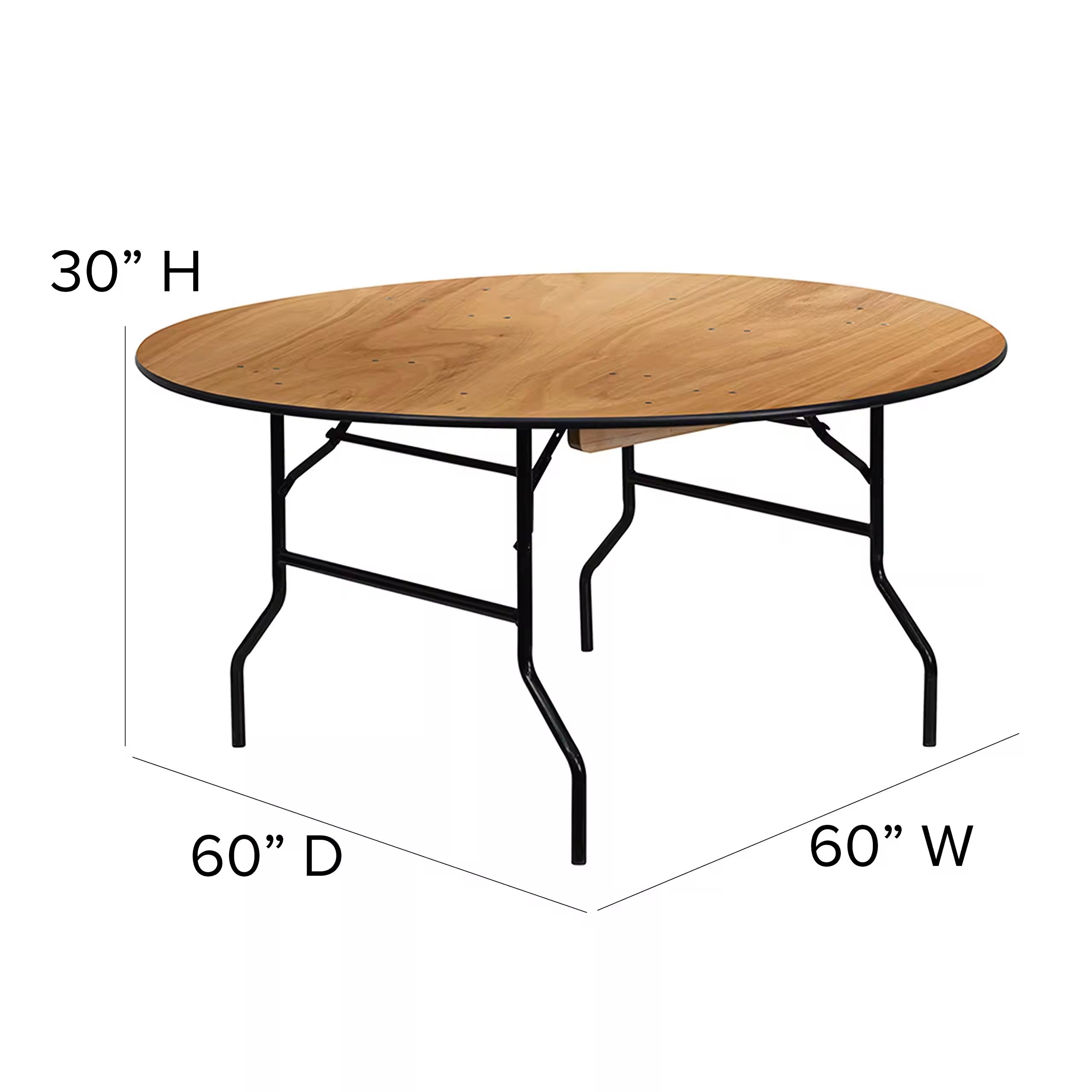 Wholesale Outdoor Wedding Banquet Dining Event 5ft Wood Round Wooden Folding Table