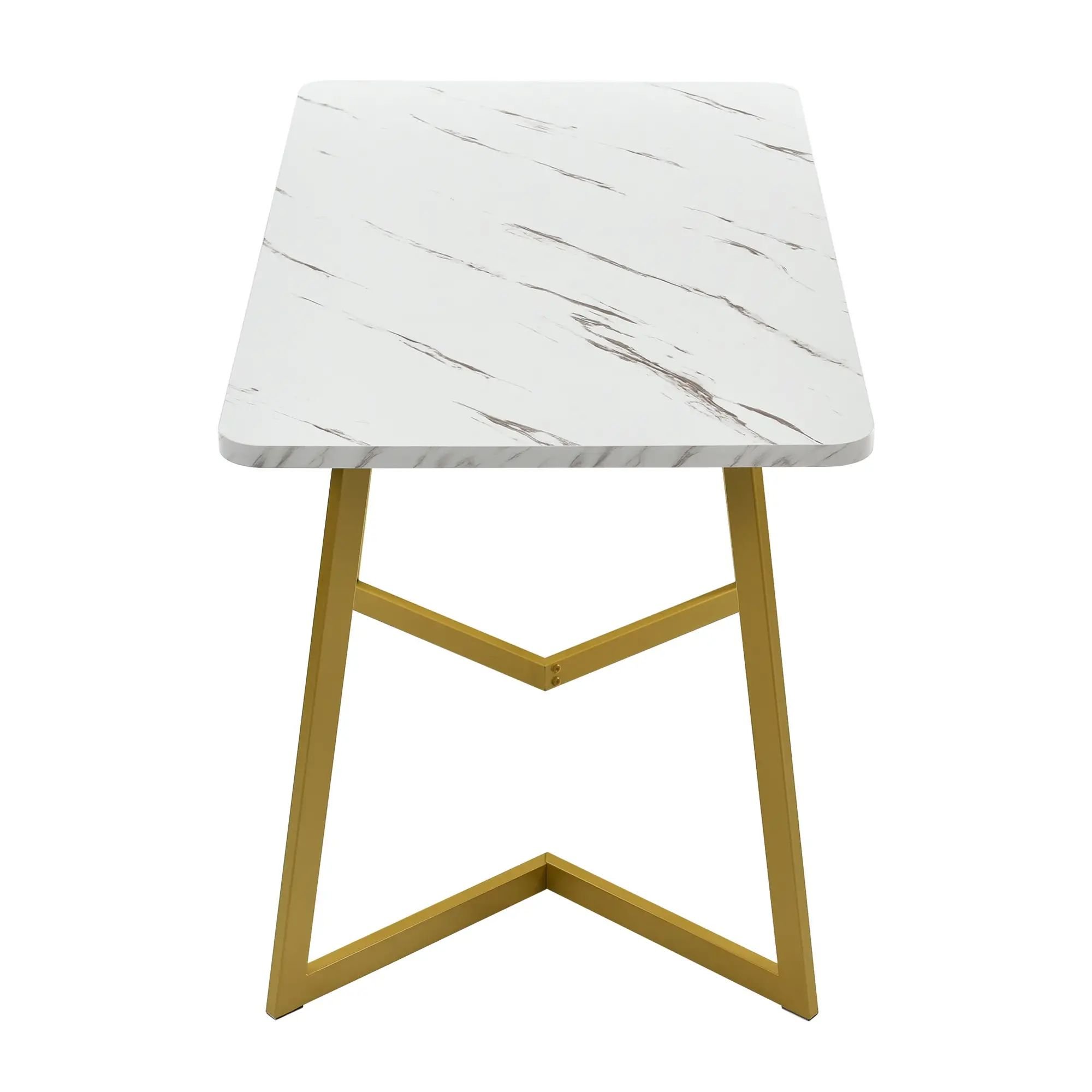 Luxury Rectangular Dining Table for Kitchen Dining Living Room Coffee table with Metal Leg