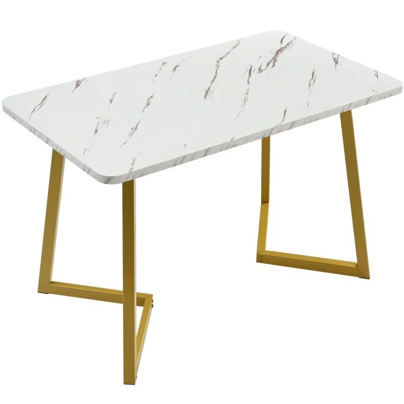 Luxury Rectangular Dining Table for Kitchen Dining Living Room Coffee table with Metal Leg
