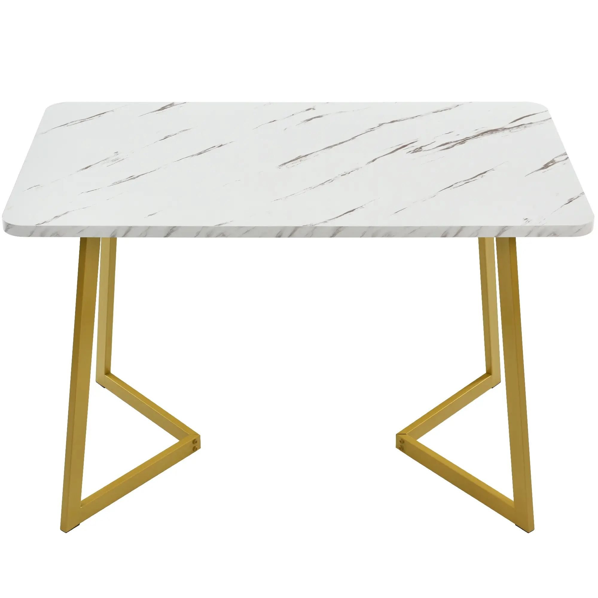 Luxury Rectangular Dining Table for Kitchen Dining Living Room Coffee table with Metal Leg