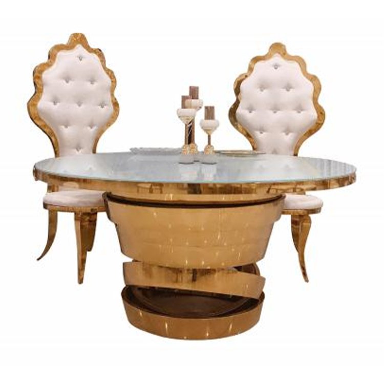 Stainless steel round banquet wedding tables for event featuring elegant and durable design perfect for formal events