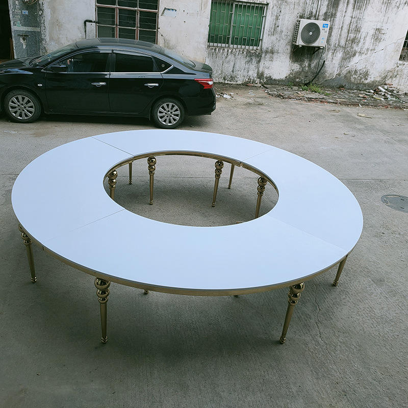 Stainless steel round banquet wedding tables for event featuring elegant and durable design perfect for formal events