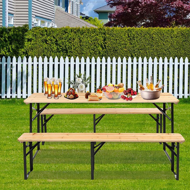 Folding table frame European restaurant table Vintage steel wood combined with metal folding table