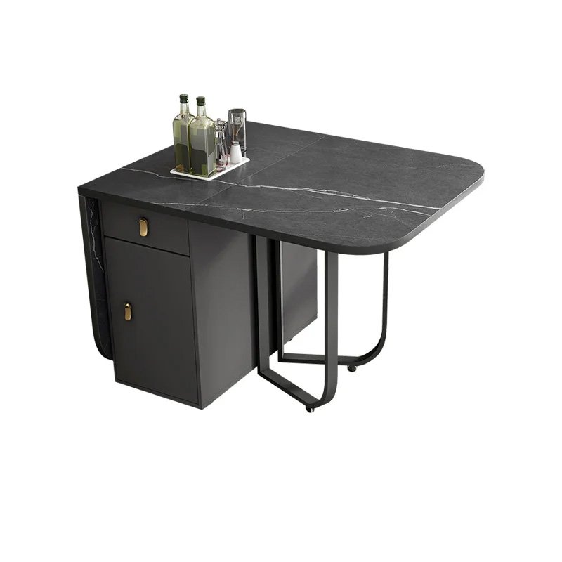Retractable Foldable Dining Table With 2 Drawers And Space-Saving Table Suitable For Living Room Kitchen Farmhouse