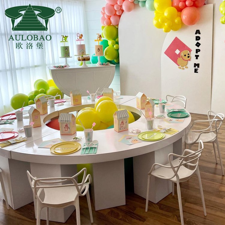 Children's luxury round PVC white plastic wedding party table activities
