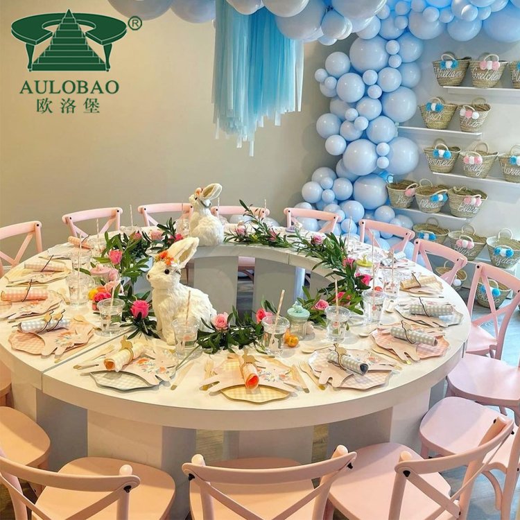 Children's luxury round PVC white plastic wedding party table activities