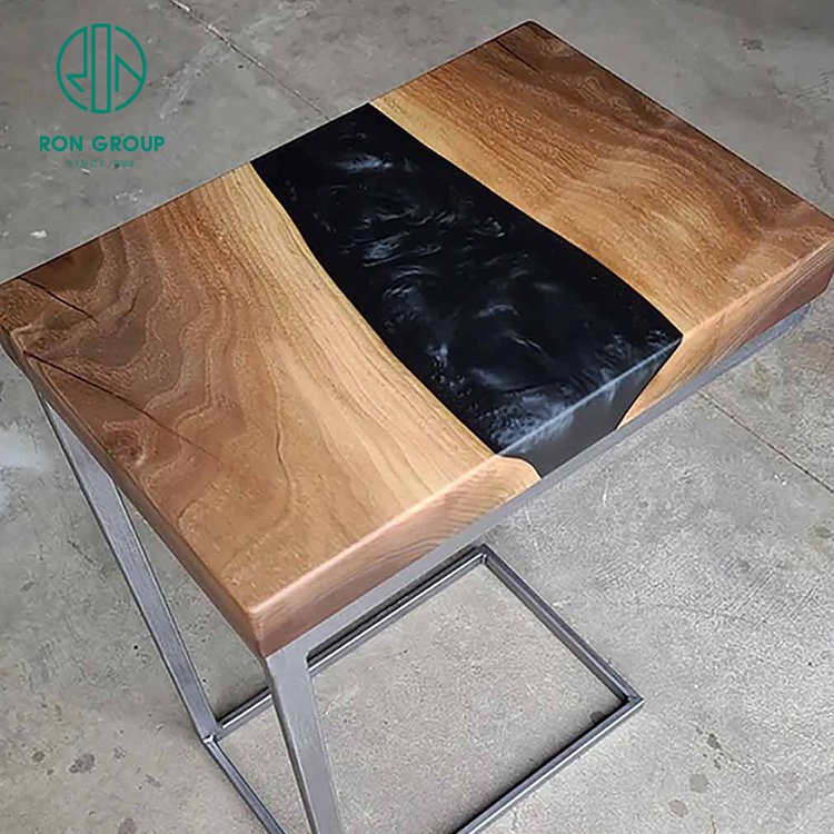 High End Hotel Restaurant Epoxy River Round Dining Table Apartment Furniture Wooden Marble Coffee Tables Epoxy Resin Table Top