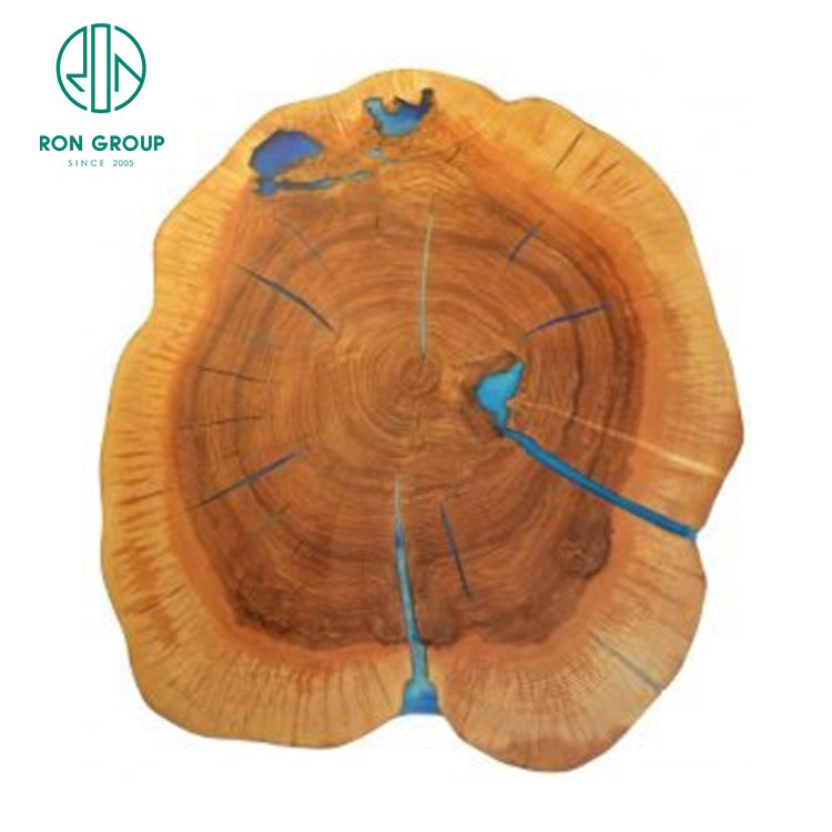 High End Hotel Restaurant Epoxy River Round Dining Table Apartment Furniture Wooden Marble Coffee Tables Epoxy Resin Table Top