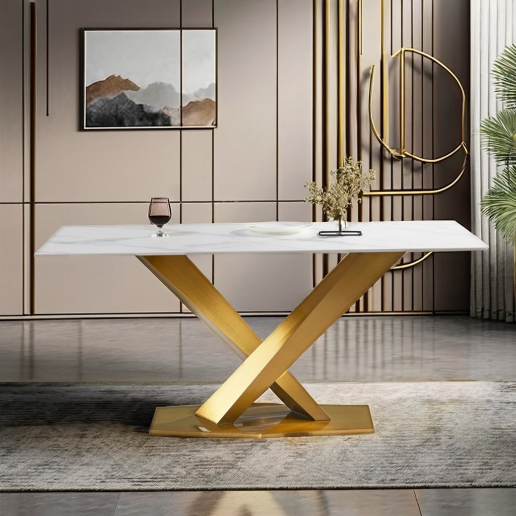 Modern Marble Dining Table Set Versatile Home or Hotel Furniture for Kitchen Living Room Villa Apartment or Hall Use